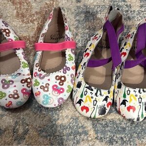 Monkey Feet Kids Dress Shoes with Pink and Purple Accents